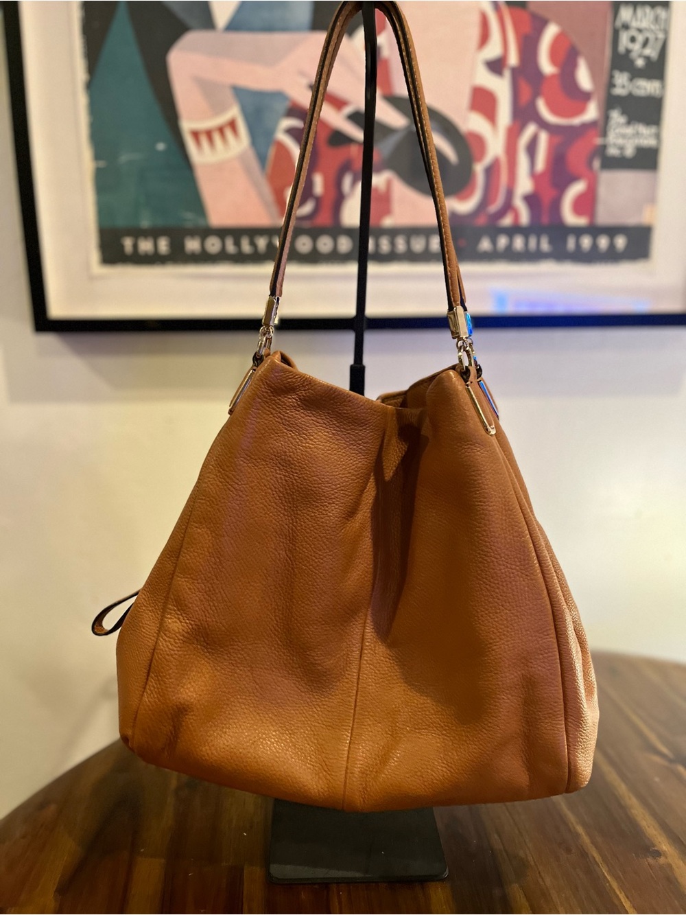 Coach Eddie Leather Hobo Bag in Cognac Brown - Picture 2 of 9